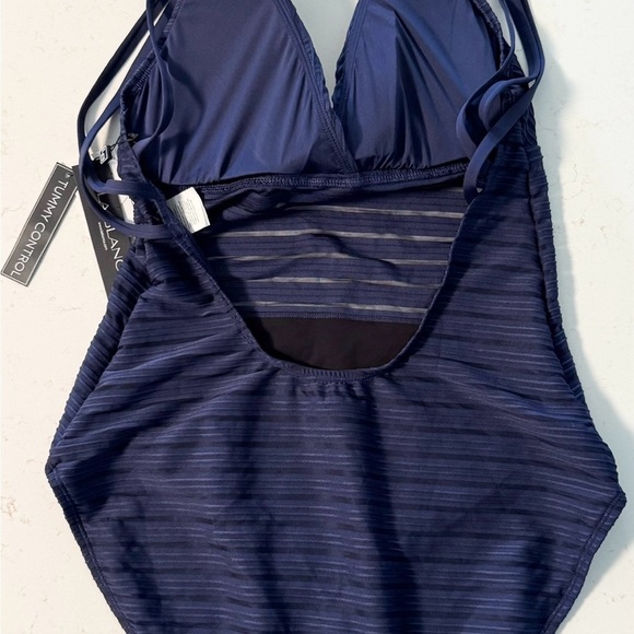La Blanca Lingerie Tummy Control Muti Strap One Piece Swimsuit NWT 16 Dark Blue - Picture 5 of 8